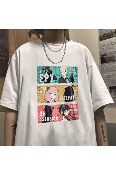 Touz Біла унісекс-футболка Oversize Triple Anime Kolaj