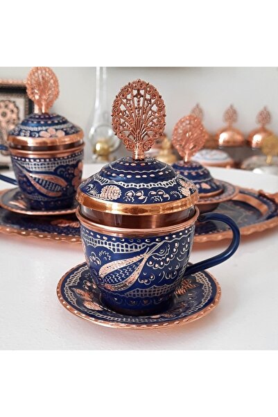 Hayal Dekorasyon El Işlemesi Bakır Çay/neskafe Seti