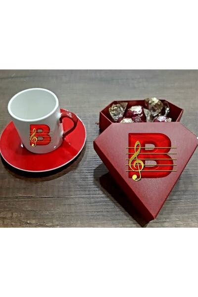 LADİJİTAL BASKI ÇÖZÜMLERİ Sevgiliye Özel Harf Baskılı Kırmızı Türk Kahvesi Fi...