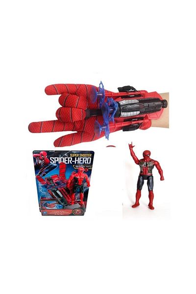 DZC KUZENLER AVM Spiderman Suction Cup Shooter Gloves Spiderman Toy Throw Sticking Net