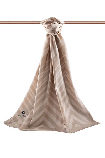 Vissona Γυναικεία Luxury Medina Silk Shawl Cream-6