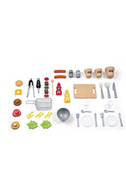 Smoby Çocuk Oyuncak Dış Mekan Uyumlu Mangal ve Lavabo'lu Büyük Mutfak Seti Aksesuarlı