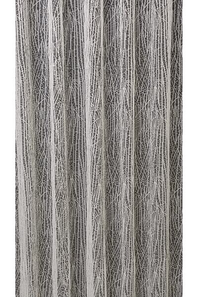 DNZEVGEREÇLERİ Ağaçkabuğu Desen Modern Tül Perde 1/3 Sık Pileli Ütü Istemez