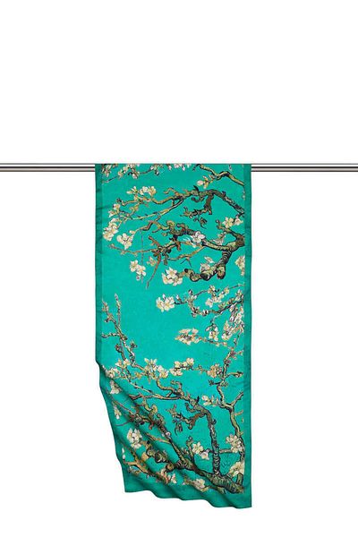 Bursa İpek Green Almond Flower Silky Scarf
