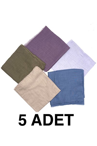 nazipek Flamlı 5'li Paket Pamuklu Yazma Eşarp 100x100cm