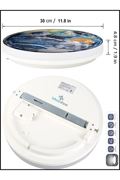 Gökyüzü Panel World, Led Sconce, 30cm Diameter Led 25Watt, Modern Wall Sconce Led, Bedroom Sconce Bed Head Sconce New