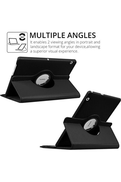 TEKNETSTORE حافظة هواوي ميت باد T10 / T10s حافظة جلدية قابلة للدوران 360 درجة (وردي)