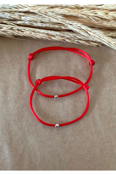Atelier Çağla Red Thick Rope Lover Couple Bracelet