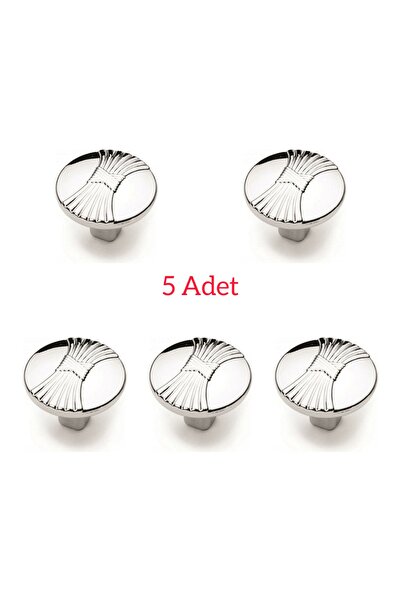 ARON (5 Adet) Vezir Düğme Kulp Krom Mobilya Dolap Vestiyer Tv Ünite Konsol Şi...