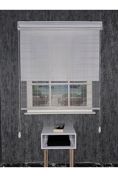 Genel Markalar Kare Desen Yeni Sezon Çiftli Mekanizma Stor Tül Ve Güneşlik