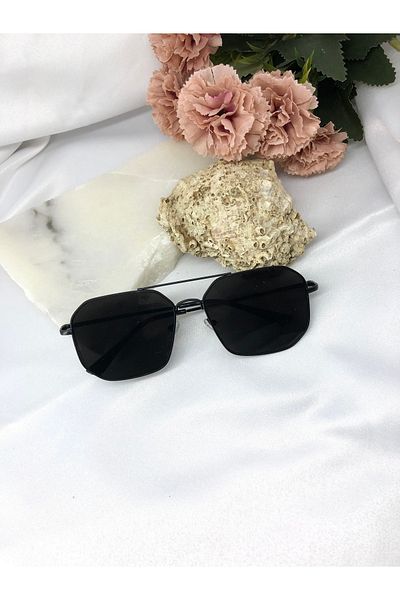 Di Caprio Lere Geometric Black Men's Sunglasses