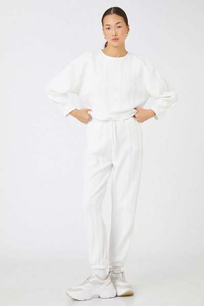 Koton Off-White-Sweatshirt für Damen 3WAK10234EK