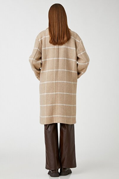 Koton Kadın Deve Tüyü Ekose Kaban 3WAK00194EW