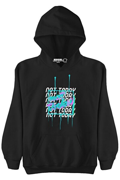 Edizel Не сьогодні Преміум чорна толстовка з капюшоном, унісекс