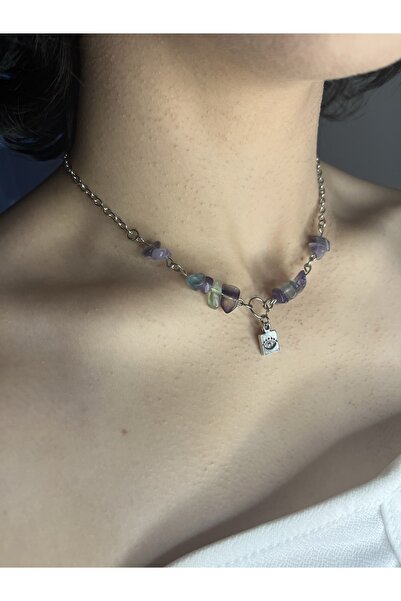 Lullaby Florit Fairycore Y2k Goth Hediyelik Tasarım Doğal Taş Kolye