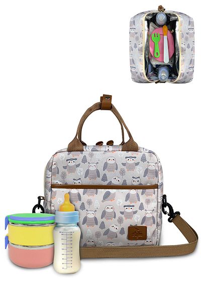 Stylo Food Carrying Lunchbox Heat Insulated Thermal Bag Hanging Owl