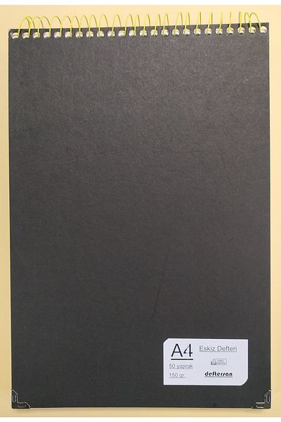 DEFTERSAN A4 Sketchbook Black Hard Cover