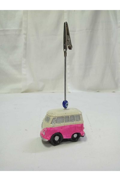 TÜRKÜ HEDİYELİK Pink Woswos Decorative Note Holder - Note Holder - Metal Pincer Note Holder - Handmade - Photo Holder