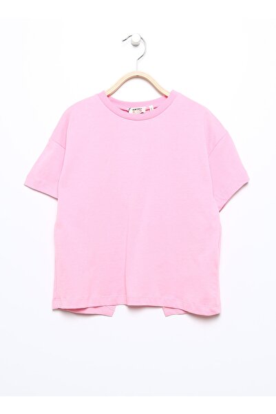 Koton Απλό ροζ μπλουζάκι για κορίτσια 3skg10123ak