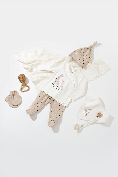 BabyCosy مجموعة من 5 قطع بنمط الزرافة العضوية