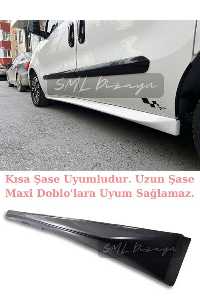 SML Dizayn Fiat Doblo 3-4 (KISA ŞASE) Yan Marşpiyel (PLASTİK) Boyasız Doblo D3-d4 Yan-marşbiyel-bodykit-ek