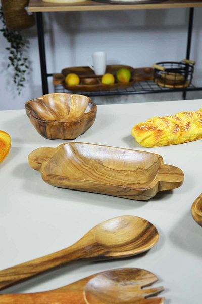 SepetçiBaba Acacia Oval Presentation Plate-tray with Holder