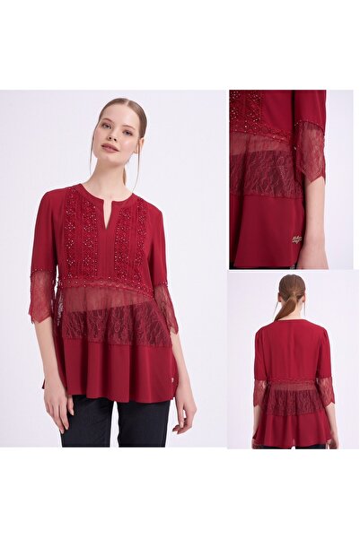 Balizza Blz-taş Işlemeli Dantel Güpür Detaylı Bluz