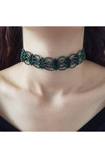 Handmade By HLY Handmade Crystal Stone Detailed Green Necklace