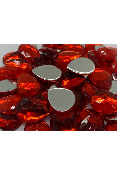 Cem Davetiye Red Drop-Shaped 13X18Mm Acrylic Stone - 500 Pieces of Decoration Stones