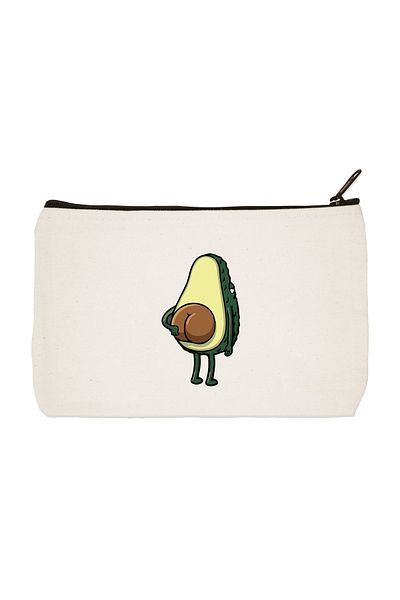 designedfy Clutch Avocado Printed υφασμάτινη τσάντα μακιγιάζ, θήκη για στυλό, τσάντα χειρός