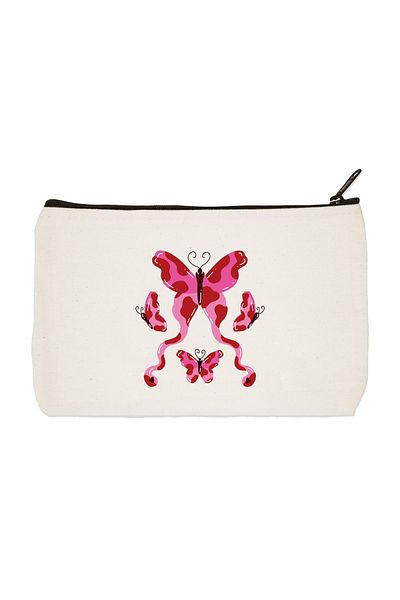 designedfy Clutch Butterfly Printed υφασμάτινη τσάντα μακιγιάζ, θήκη για στυλό, τσάντα