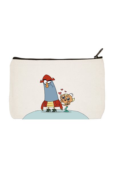 designedfy Clutch Flapjack Printed υφασμάτινη τσάντα μακιγιάζ, θήκη για στυλό, τσάντα