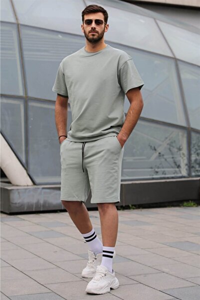 Madmext Set pantaloni scurți pentru bărbați, verde mentă, cu croiala normală ...