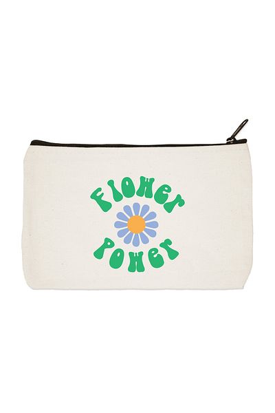 designedfy Clutch Flower Power Printed υφασμάτινη τσάντα μακιγιάζ, θήκη για στυλό, τσάντα χειρός