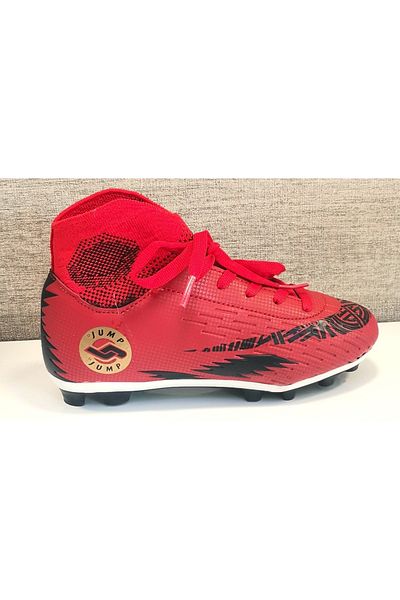 Jump 28382 Red Unisex Children's Grass Astroturf Football Shoes with Socks