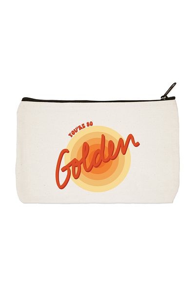 designedfy Clutch Harry Styles Golden printed υφασμάτινη τσάντα μακιγιάζ Τσάντα στυλό