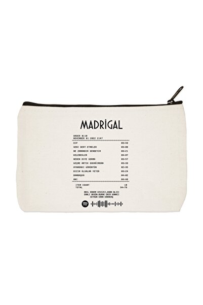 designedfy Чанта за грим, моливи, чанта, клъч Madrigal с щампа на касова бележка