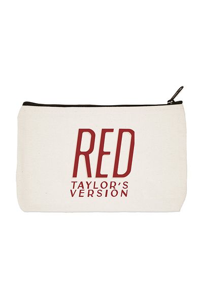 designedfy Clutch Red Taylor's Version Printed υφασμάτινη τσάντα μακιγιάζ, θήκη για στυλό, τσάντα