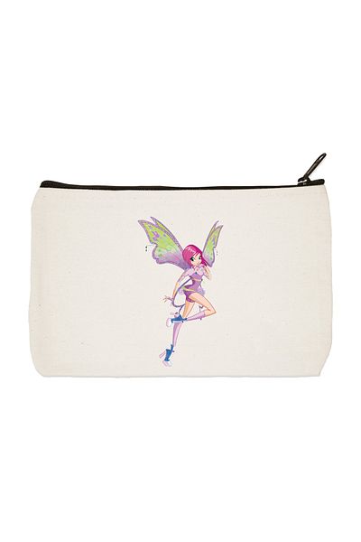 designedfy Clutch Winx Tecna Printed υφασμάτινη τσάντα μακιγιάζ