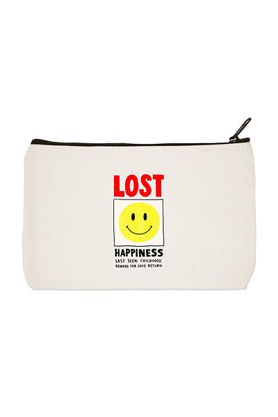 designedfy Clutch Lost Happines Printed υφασμάτινη τσάντα μακιγιάζ, θήκη για στυλό, τσάντα