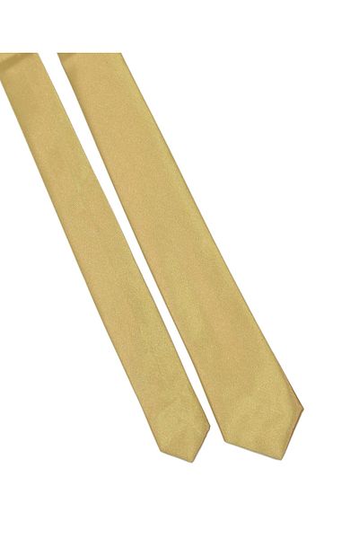 SIRRI Boy's Plain Satin Gold Tie and Handkerchief Set 03-14 Years Single Size 120x5cm
