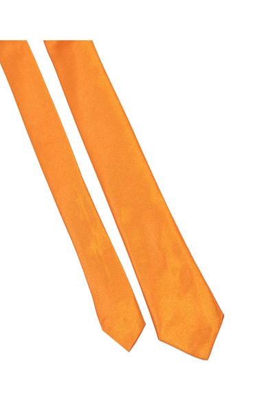 SIRRI Boy's Plain Satin Orange Necktie and Handkerchief Set 03-14 Years Old Single Size 120X5Cm