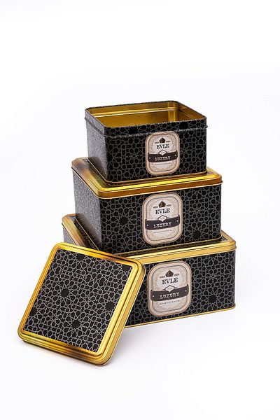 EVLE Erb13V2 - Patterned Trellis Metal Storage Container, Organizer Box and Makeup Organizer