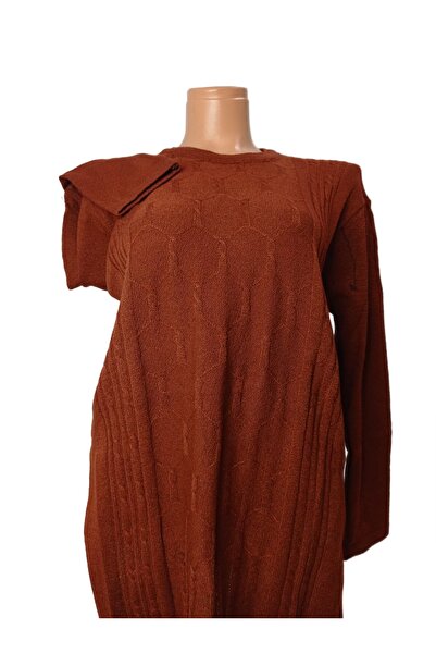 SEFER Pulover de damă cu model în relief cu potrivire normală - gresie