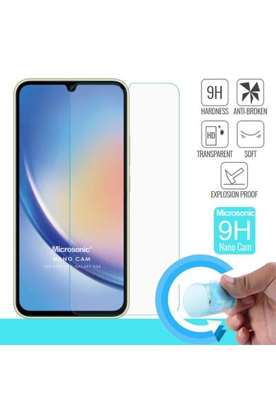 Microsonic Samsung Galaxy A34 Nano Glass Cam Ekran Koruyucu