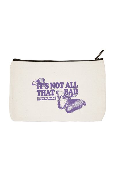 designedfy Clutch Butterfly It's Not All Bad Printed υφασμάτινη τσάντα μακιγιάζ
