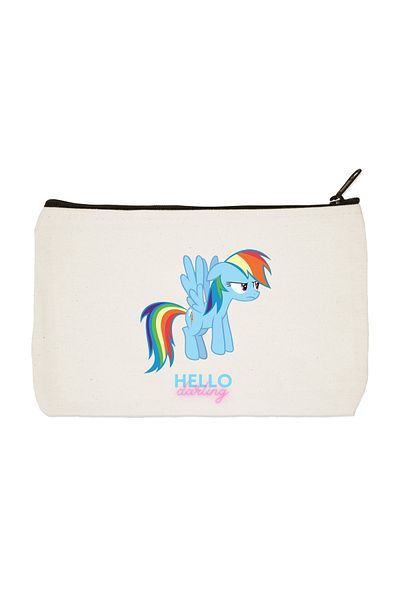 designedfy Clutch Hello Darling υφασμάτινη τσάντα με στυλό μακιγιάζ