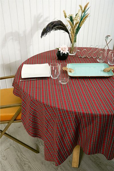 NT Handmade Fata de masa rosie verde carouri 160x130 cm - fata de masa pentru bucatarie concept picnic camping