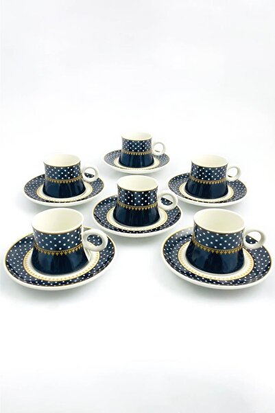 Tiesa Home Set de cești de cafea din porțelan pentru 6 persoane, 80 ml