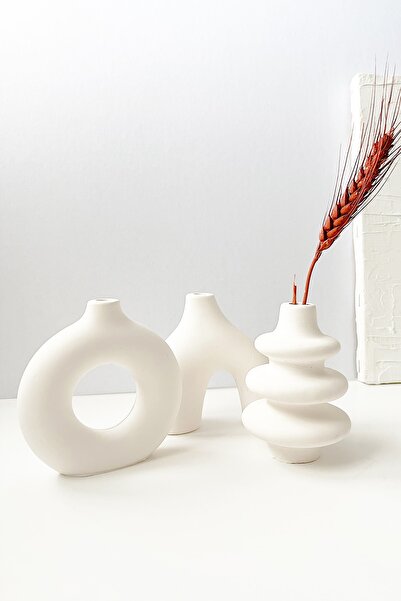 CANDLESHINE Dekoratif, Minimal 3 Lü Vazo Set